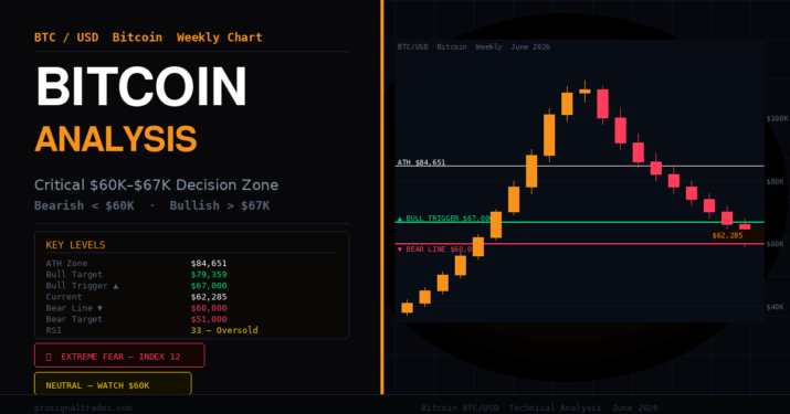 bitcoin btc usd price analysis bearish bullish june 2026