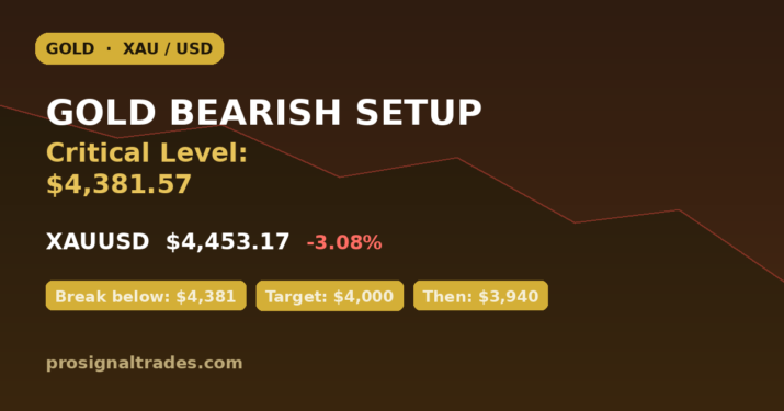 Gold Bearish Setup - XAUUSD 4380 Support Level